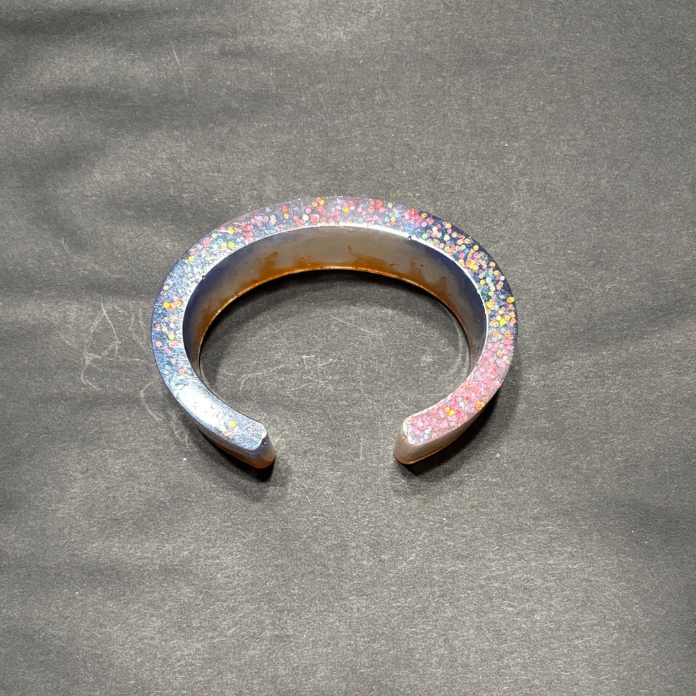 Glittery Multicolor Cuff Bracelet (handmade)